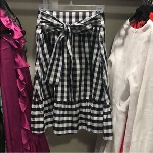 J.Crew Gingham Black and White Skirt with Bow